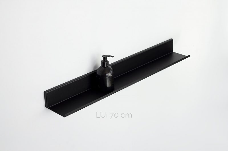 czarna półka łazienkowa LUi 70 cm IMOdesign