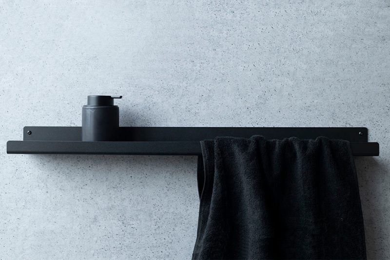 wieszak na ręczniki z półką - ALU - IMOdesign